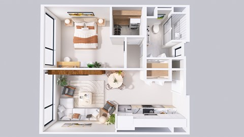 Floor plan for 1 bed, 1 bath, 660 sqft